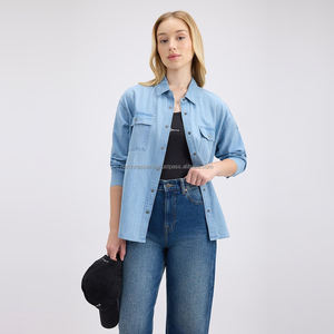 Nardon Apparel Trending Wholesale Primavera 2025 Nueva moda Manga Denim Camisa suelta para mujer - Product Image 4