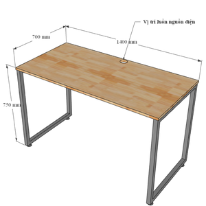 140x70cm Minimalist Rubberwood Computer <b>Desk</b> HBMN005 with Assembly Legs - Product Image 6