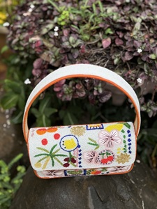 Sac à bandoulière bohème en coton brodé de perles pour femme avec rabat, idéal pour les voyages quotidiens estivaux - Product Image 2