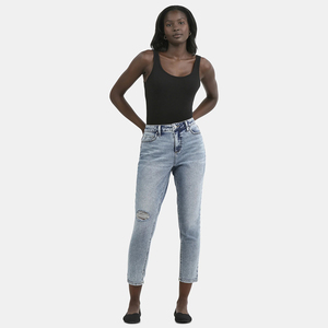 Ribbed Knitted Women's Hip Hop Short Tank <b>Top</b> Black Scoop Neck Sleeveless Breathable Quick Dry Lace Button 100% Cotton - Product Image 2