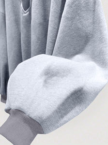 Sudadera con Capucha de Punto de Algodón Transpirable para Mujer, Estilo Formal de Verano, Lavado Ácido, Patrón Geométrico en la Parte Delantera, Color Sólido 2026 - Product Image 4