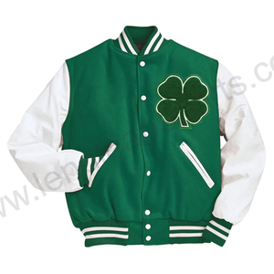Custom Varisty Jacket Bordado Logo Mangas de cuero Lana Letterman Varsity Jacket Hombres Chaqueta - Product Image 1