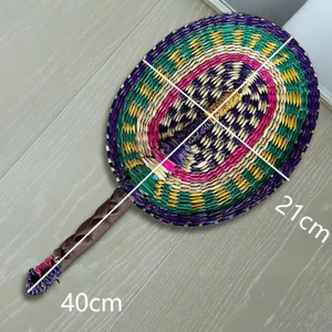 Éventail de palmier naturel écologique | Éventail en jonc de mer tissé à la main | Accessoire de décoration rustique | Artisanat vietnamien durable | Écologique, Durable - Product Image 1