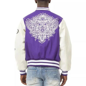 Veste universitaire en laine pour hommes, col montant, design court personnalisable, vêtements de rue d'hiver, top ventes, vêtements longs décontractés - Product Image 3