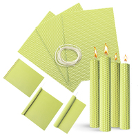 Kit de fabricación de velas DIY al por mayor, láminas de cera de abejas en forma de panal, ecológicas, no tóxicas, color oliva, velas navideñas para niños y bodas