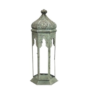 Excellent Quality Metal Base Design <b>Lantern</b> Holder For Home Decor and Weddings <b>Large</b> Garden Glass Stainless Steel Silver Plated - Product Image 3