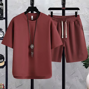 Ropa Deportiva de Secado Rápido para Hombre, Camisa Corta de Algodón, Transpirable, Informal, 2 Piezas, Verano, Novedad - Product Image 5