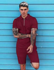 Logo personnalisé été hommes football formation Jogger ensemble short pour hommes 2 pc costume t-shirt et short ensemble - Product Image 3