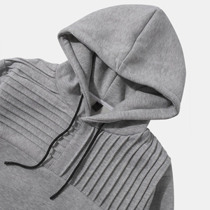 Pull à capuche en polaire lourde pour hommes, avec logo imprimé personnalisé, sweat à capuche surdimensionné de style de rue, à capuche d'hiver teint uni, vente à chaud - Product Image 2