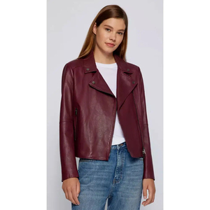 Chaqueta de Cuero de Oveja 100% Pura de Alta Calidad para Mujer, Logotipo Personalizado, Impermeable, Resistente al Viento, Servicio OEM de Otoño, Lavable - Product Image 6