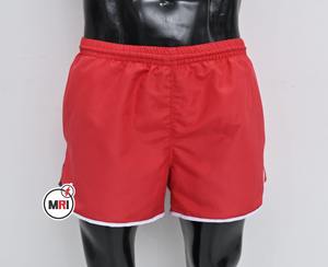 Pantalones cortos lisos rojos atléticos para hombre personalizados al por mayor, mallas de compresión de alta elasticidad, pantalones cortos deportivos de secado rápido para correr, gimnasio y fitness - Product Image 4