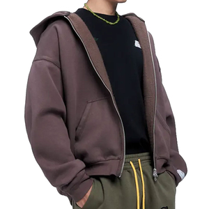 OEM Sweat à capuche en coton à double fermeture éclair bidirectionnelle avec logo personnalisé Streetwear pour hommes Sweat à capuche surdimensionné vierge avec fermeture éclair intégrale - Product Image 5