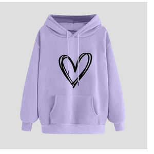 Women's Heart Butterfly Print Hoodie Oversized Sweatshirt Casual Long Sleeve Pullover Pocket <b>Aesthetic</b> Street wear <b>Tops</b> - Product Image 1