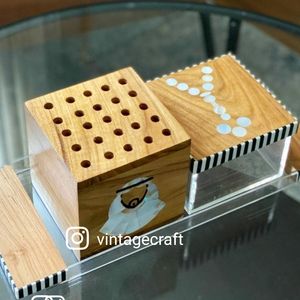 Plateau de service en bois avec incrustation de nacre, style animal traditionnel, décoration de la maison écologique - Product Image 2