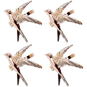 Gran oferta, servilletero con forma de pájaro de metal dorado, forma personalizada, servilletero lujoso, anillo de oro rosa - Product Image 2