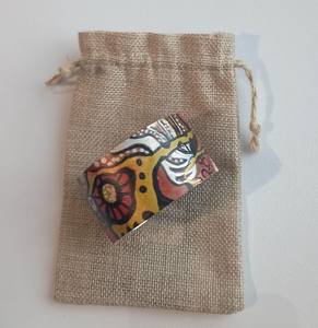 Brazalete ancho de diseñador floral de latón puro 100% hecho a mano, brazalete ajustable, Regalo para mamá - Product Image 2