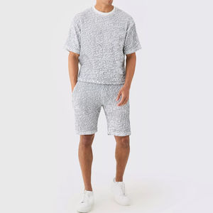 ชุดเซ็ตสองชิ้นผู้ชายฤดูร้อนปี 2025 ผ้าเนื้อหนา 100% ผ้าฝ้าย แบรนด์เสื้อผ้า กางเกงขาสั้น รับผลิตแบบ OEM ODM พร้อมบริการสกรีนโลโก้ตามสั่ง - Product Image 1