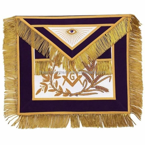 Tabliers de cérémonie maçonniques de luxe avec broderies raffinées, écharpes et colliers personnalisés, artisanat de haute qualité, fournisseur en gros - Product Image 6