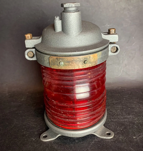 Luz roja para barco marino. Lámpara de alta calidad con soporte hecho a mano para decoración de hogar o bar - Product Image 4