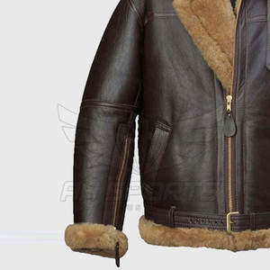 2025 nouvelle conception personnalisée de haute qualité hommes hiver col montant fourrure cuir veste-haute rue léger respirant coupe-vent - Product Image 3