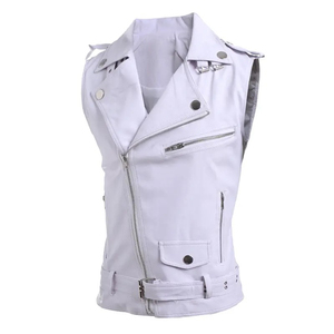 Gilet imperméable à col en V pour hommes veste en cuir à la mode automne hiver avec polaire pour la moto en plein air chaleur automnale - Product Image 2
