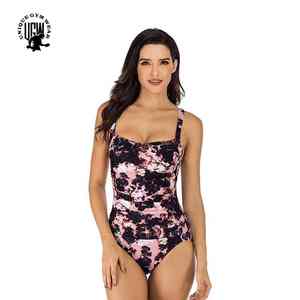 Maillot de bain bikini OEM pour femme, col rond, bretelles en V, décoration en maille, imprimé numérique, tissu respirant et écologique, tenue de sport UNIQUE - Product Image 4