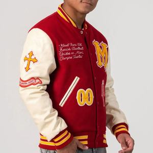 OEM personalizado Streetwear béisbol bordado Bomber hombres Letterman Varsity chaqueta Graffiti chaqueta para hombres chaqueta de béisbol de la Universidad - Product Image 2