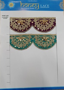 Tissu de dentelle brodée 3D de luxe avec perles et paillettes Dentelle brodée en polyester délicat avec motif floral - Product Image 4