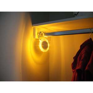 Modern Style 4.5V Battery-Operated Motion <b>Sensor</b> <b>Switch</b> 12 LED 6 Lumens Wardrobe <b>Light</b> Warm White PC Shade for Kitchen Cabinets - Product Image 4