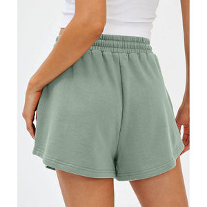 Pantalones cortos de sudor de lana de algodón 100% para mujer, pantalones cortos informales de invierno para correr, entrenamiento de gimnasia, botón de Venta caliente transpirable, precio barato - Product Image 4