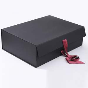 Boîte d'emballage cadeau imprimée personnalisée en gros ruban de carton pliable vernissage gaufrage revêtement UV matériaux recyclés - Product Image 4