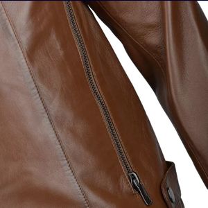 Casual Designer Genuine Leather <b>Jacket</b> Classic Esprit Winter <b>Biker</b> Racer Style Waterproof Feature Fur High Quality OEM Pak USA - Product Image 2