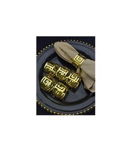 Rond de serviette luxueux en métal idéal pour les thèmes de mariage salles de banquet et décoration de table de dîner rustique classique - Product Image 5