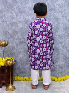 Pijama Kurta de algodón al por mayor para niños | Conjunto étnico ligero de uso diario y ropa de Fiesta | Hecho EN LA India - Product Image 3