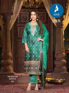 Calidad de exportación India estilo moderno Bland Chanderi seda Jacquard Kurti pantalón y Dupatta con bordado trabajo compras en línea India - Product Image 3