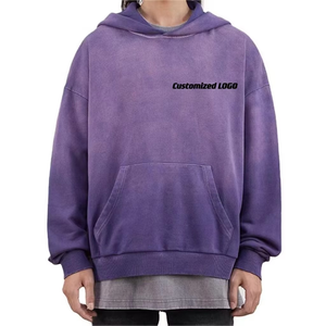 Sudadera con Capucha de Forro Polar Liso, Estilo Informal y Cómodo para Invierno 2025, Lavado Ácido, Corte Holgado, Poliéster/Algodón - Product Image 1