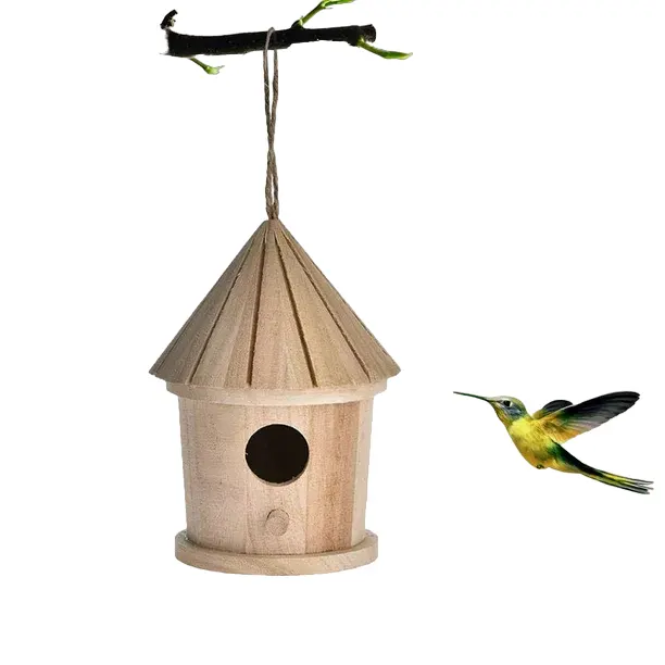 בית ציפורים בצורת עגולה לציפור באיכות עמידה עם בית ציפורים תלוי בגימור אלגנטי במחירים נוחים
