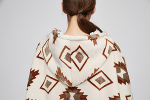 Sudadera con Capucha Tipo Manta para Invierno, Cálida, para Exteriores, con Bolsillos, Tejida, Forrada, Lisa, al por Mayor - Product Image 6