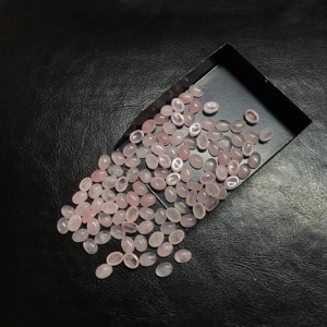 Vente en gros de quartz rose naturel de qualité AAA 3x4mm certifié IGI Cabochon en cristal rose ovale lisse pierre semi-précieuse pour - Product Image 2