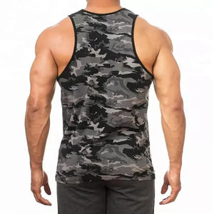 Camiseta sin mangas de gimnasio personalizada para hombre al por mayor transpirable 100% algodón patrón sólido ropa deportiva estilo informal - Product Image 2