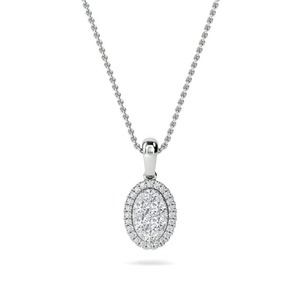 Colgante de Diamantes Redondos Cultivados en Laboratorio de 0.50 Ct, Claridad F-G VS+, en Platino, Regalo de Aniversario de Bodas - Product Image 1