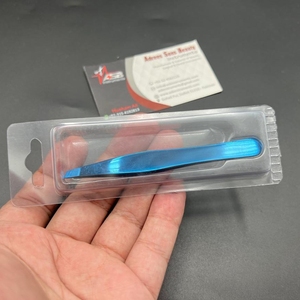 Pince à épiler professionnelle pour les sourcils Logo personnalisé Plasma bleu en acier inoxydable - Product Image 6