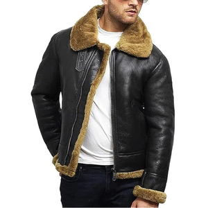 Chaqueta de Cuero PU Estilo Bomber para Hombre, la Mejor Calidad, Ropa Casual / Chaquetas de Cuero para Motocicleta con Bolsillos Delanteros - Product Image 1