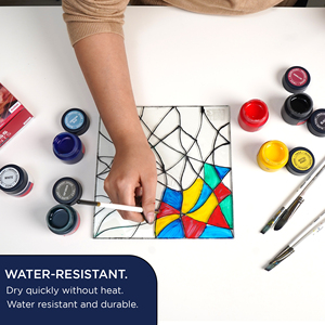 BLUEBIRD Vibrant Glass Paints Lot de 6 revêtements liquides de 25ML pour une superbe application de vitraux via Brush - Product Image 2