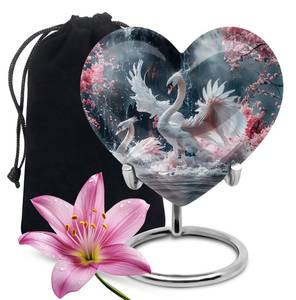 Urna moderna en forma de corazón para cenizas humanas, 1-200 pulgadas cúbicas, urna funeraria decorativa, recuerdo personalizado, funeral personalizado para adultos - Product Image 5