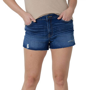 Pantalones Vaqueros de mujer con contraste de Color a precio barato hechos en Pakistán, pantalones cortos vaqueros cómodos de alta calidad para mujer - Product Image 1