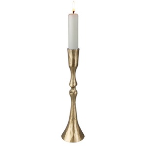 Rustic Modern Textured Gold <b>Candlestick</b> Hand-Hammered Finish Brass Taper Candle <b>Holder</b> - Product Image 3