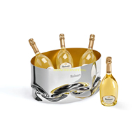 Porte-bouteille de vin de Champagne en aluminium poli moderne avec support de base seau à glace de luxe refroidisseur pour bar hôtel fête restauration utilisation