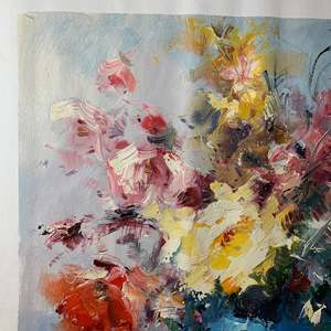 20 × 24 pollici dipinti a olio fiori vaso 100% stile classico di arte della parete di lino dipinto a mano con Base di supporto in carta o tela - Product Image 1