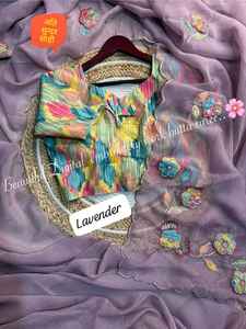 Saris indiens de créateurs Bandhani, magnifiques, derniers modèles, en lin traditionnel, vêtements pour femmes adultes pour les fêtes, design exclusif en 2025 - Product Image 2